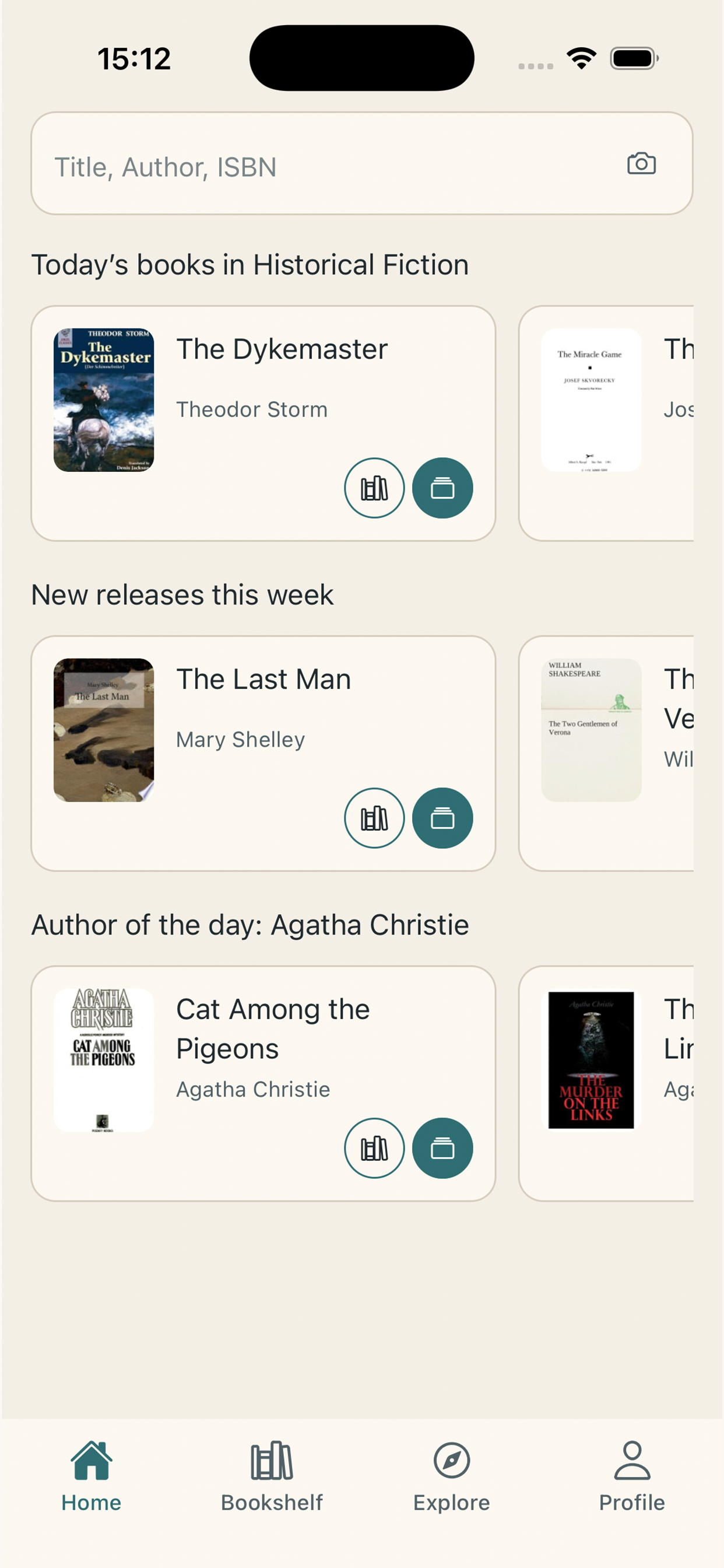 Liboka app home screen